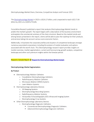 Electrophysiology Market