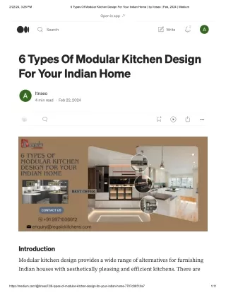 6 Types Of Modular Kitchen Design For Your Indian Home _ by Itnseo _ Feb, 2024 _ Medium