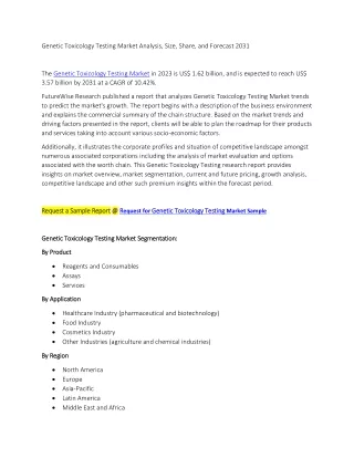 Genetic Toxicology Testing Market