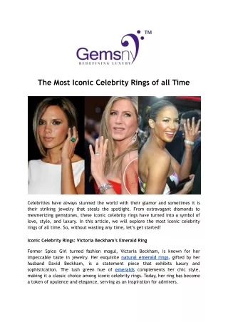 The Most Iconic Celebrity Rings of all Time