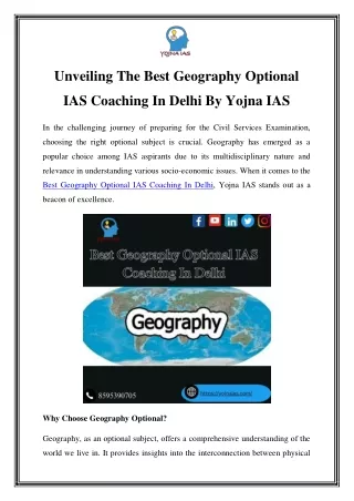 Best Geography Optional IAS Coaching In Delhi  Call-8595390705