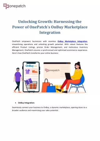 Harnessing the Power of OnePatch's OnBuy Marketplace Integration