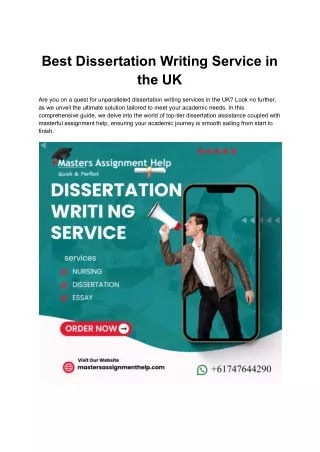 Best Dissertation Writing Service in the UK