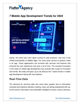 Top 7 Mobile Application Trend that Rule in 2024 | Flutter Agency