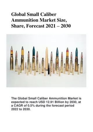 Small Caliber Ammunition