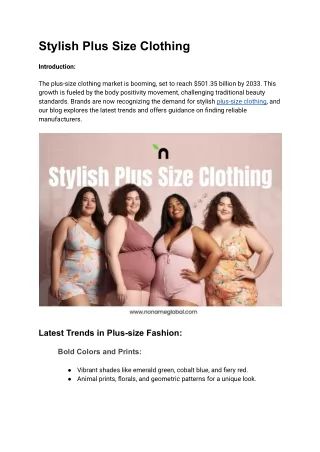Stylish Plus Size Clothing