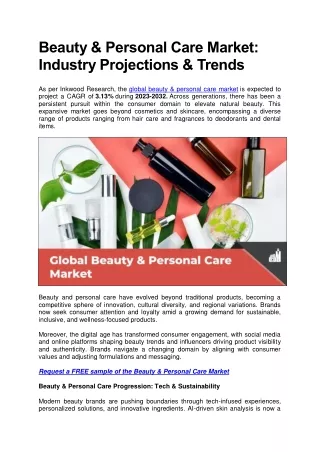 Beauty & Personal Care Market: Industry Projections & Trends