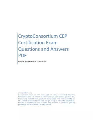 CryptoConsortium CEP Certification Exam Questions and Answers PDF