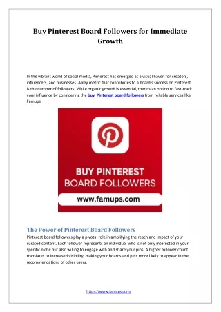 Buy Pinterest Board Followers for Immediate Growth