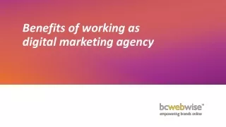 Benefits of working as digital marketing agency