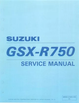 1998 Suzuki GSX-R750W SRAD Service Repair Manual