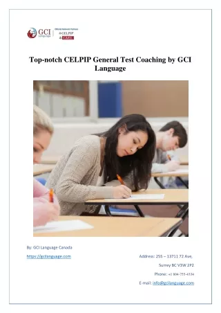 Top-notch CELPIP General Test Coaching by GCI Language