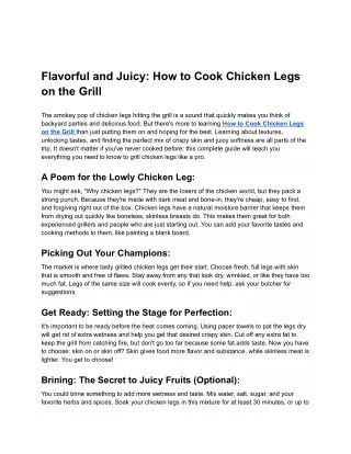 Flavorful and Juicy_ How to Cook Chicken Legs on the Grill - Google Docs