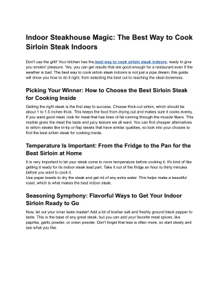 Indoor Steakhouse Magic_ The Best Way to Cook Sirloin Steak Indoors - Google Docs