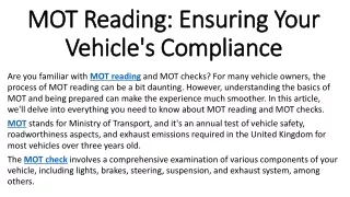 MOT Reading Ensuring Your Vehicle's Compliance