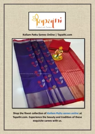 Kollam Pattu Sarees Online | Tapathi.com