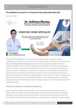 Why Should You Consult a Varicose Veins Specialist?