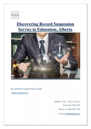 Discovering Record Suspension Service in Edmonton, Alberta