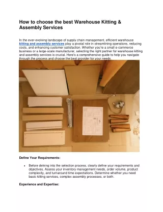 How to choose the best Warehouse Kitting & Assembly Services (1)