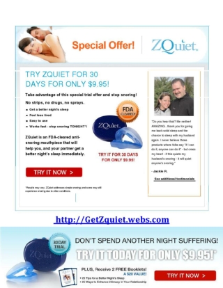 Buy ZQuiet and Finally Rid Yourself of Snoring
