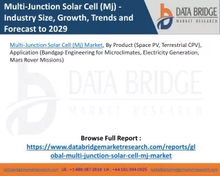 Multi-Junction Solar Cell (Mj) Market