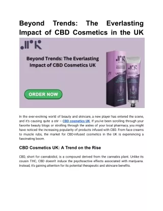 Beyond Trends_ The Everlasting Impact of CBD Cosmetics UK