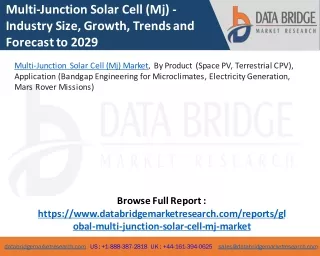 Multi-Junction Solar Cell (Mj) Market