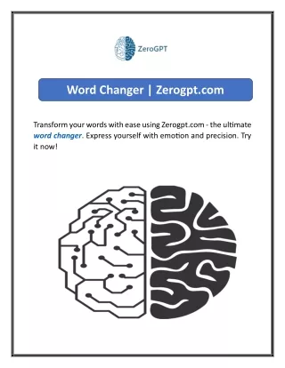 Word Changer Zerogpt.com