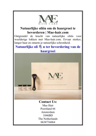 Natuurlijke oliën om de haargroei te bevorderen  Mae-hair.com