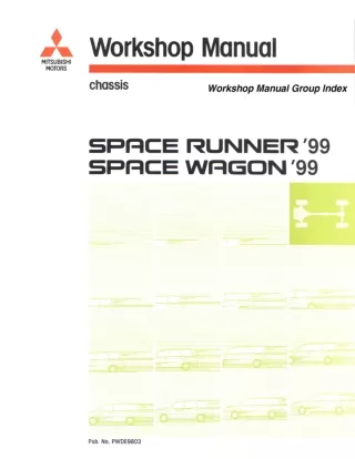 1999 Mitsubishi Space Runner, Space Wagon Service Repair Manual