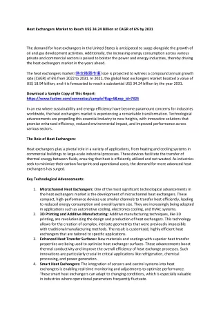 Heat Exchangers Market Size, Growth, Research Report, 2021-2031