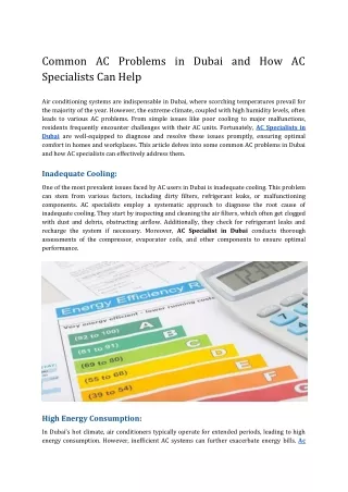 Common AC Problems in Dubai and How AC Specialists Can Help (1)