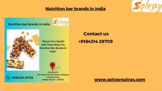 Nutrition bar brands in india ppt