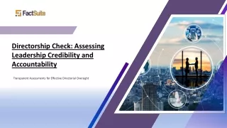 Directorship Check- Assessing Leadership Credibility and Accountability