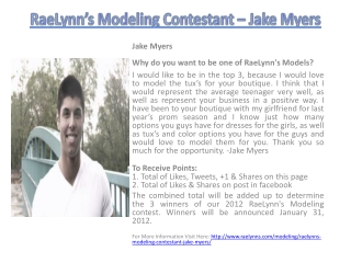 RaeLynn’s Modeling Contestant – Jake Myers