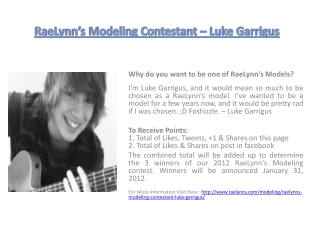 RaeLynn’s Modeling Contestant – Luke Garrigus