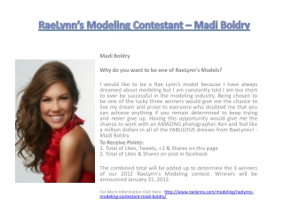 RaeLynn’s Modeling Contestant – Madi Boldry