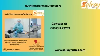 Nutrition bar manufacturers ppt