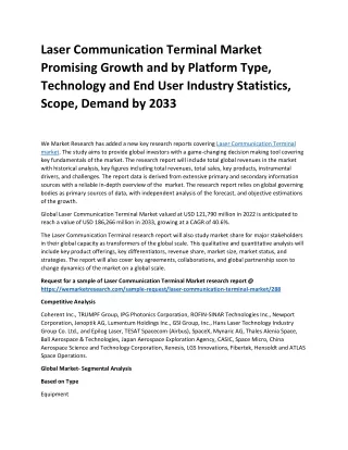 Laser Communication Terminal Market