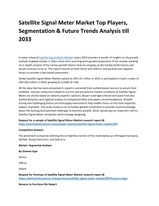 Satellite Signal Meter Market