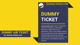 Dummy Air Ticket