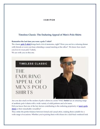 Timeless Classic The Enduring Appeal of Men's Polo Shirts