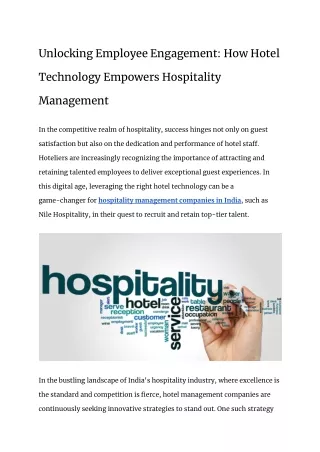 Unlocking Employee Engagement_ How Hotel Technology Empowers Hospitality Management