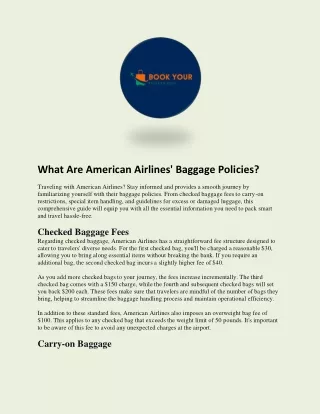 What Are American Airlines' Baggage Policies?