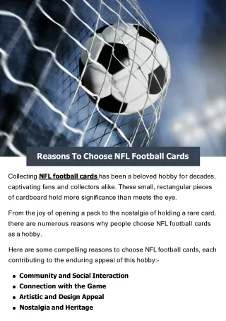 Reasons To Choose NFL Football Cards