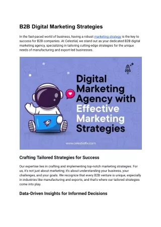 B2B Digital Marketing Strategies