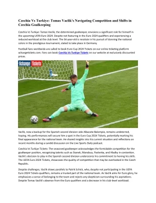 Tomas Vaclik's Navigating Competition and Shifts in Czechia Goalkeeping