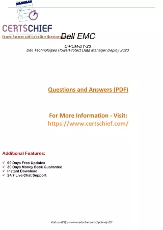 Master Data Deployment D-PDM-DY-23 Dell Technologies Power Protect Data Manager Deploy 2023 Exam