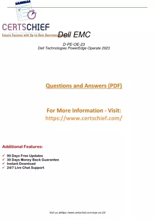 Optimize Operations D-PE-OE-23 Dell Technologies PowerEdge Operate 2023 Exam Mastery