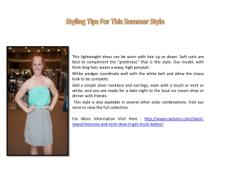 Styling Tips For This Summer